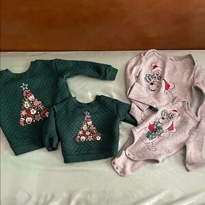 Disney Green and Gray Kids sibling matching sets